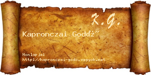 Kapronczai Godó névjegykártya