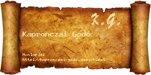 Kapronczai Godó névjegykártya